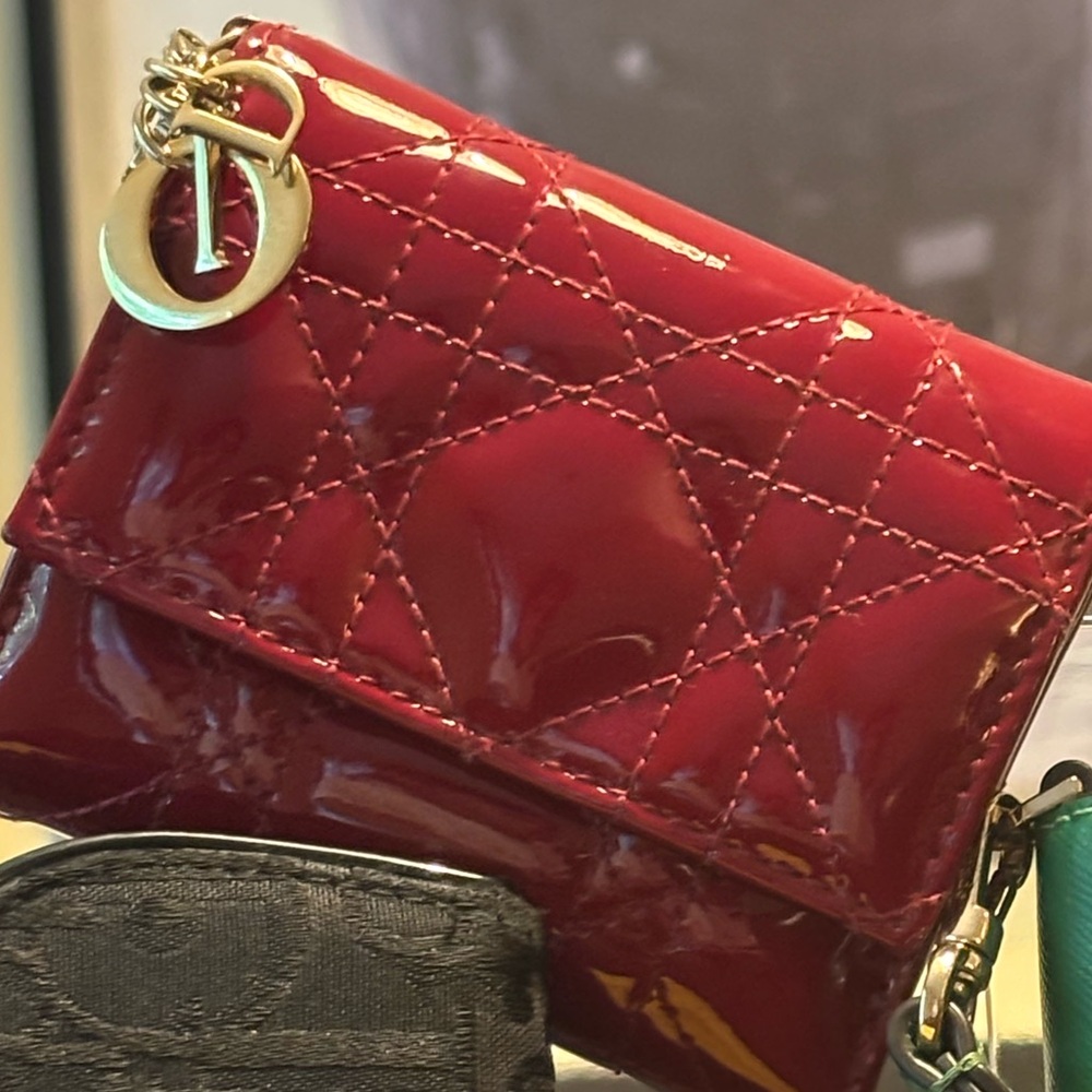 Dior Red Quilted Wallet